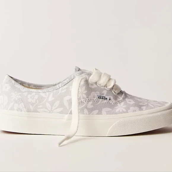Vans Authentic Classic Women Size 10 Wood Block White Floral 112025 - Picture 5 of 8